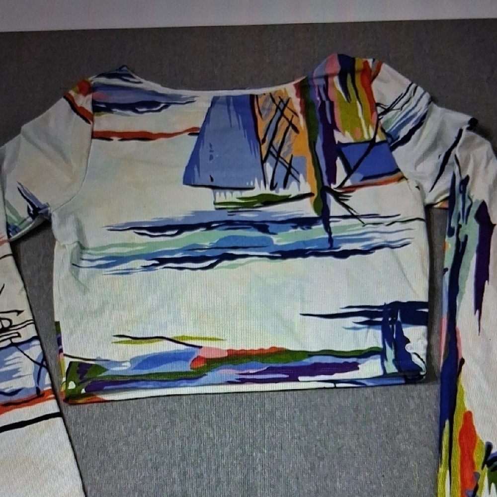 CALIA by Carrie Underwood Multicolor Abstract Crop Top